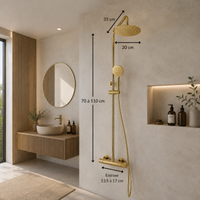 Goldene Thermostat-Duschsäule
