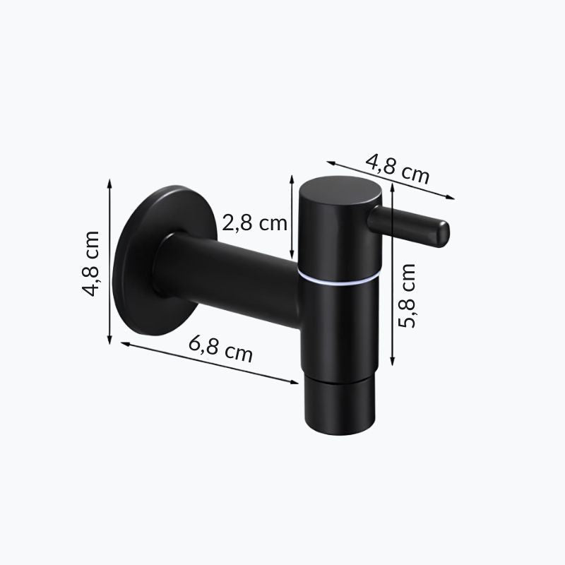 Edelstahl-Außenwandhahn, Schwarz