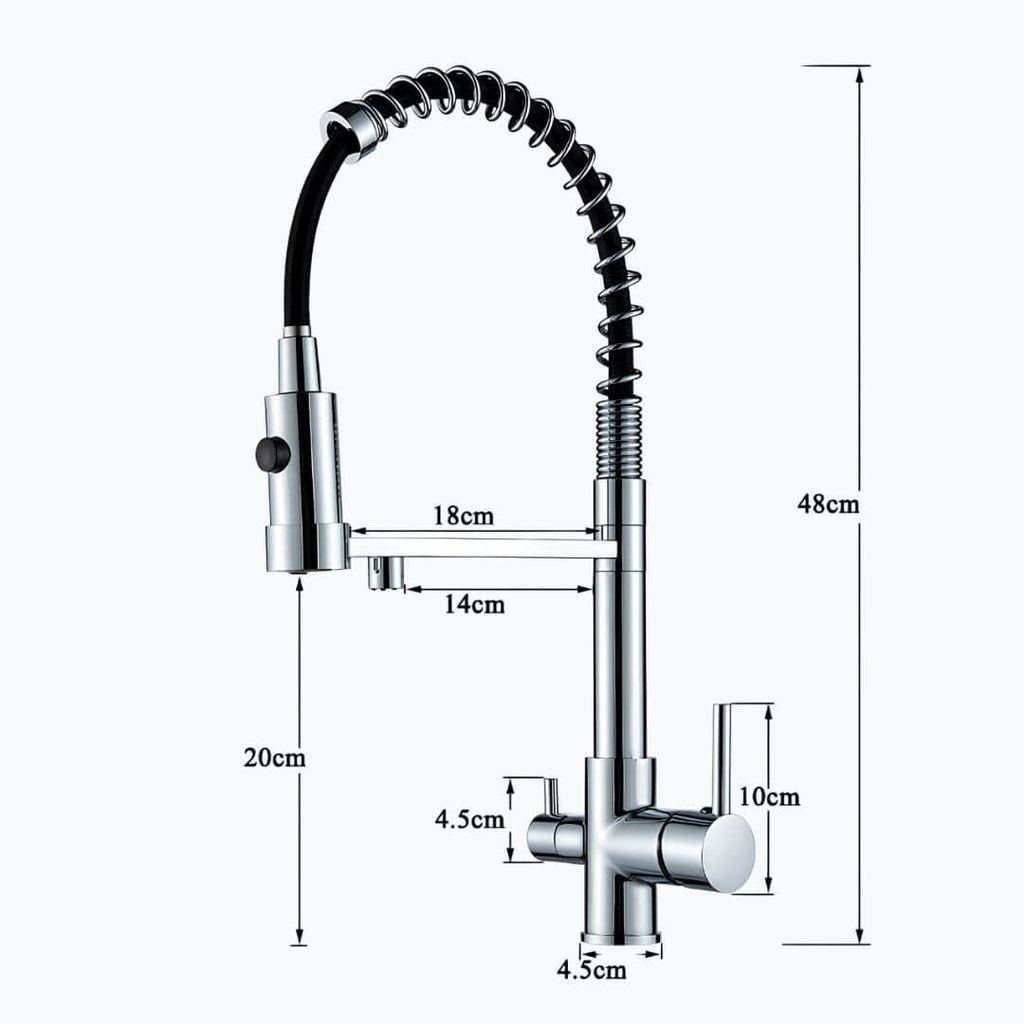 Küchenhahn, Auszugsbrause, Gefiltertes Wasser