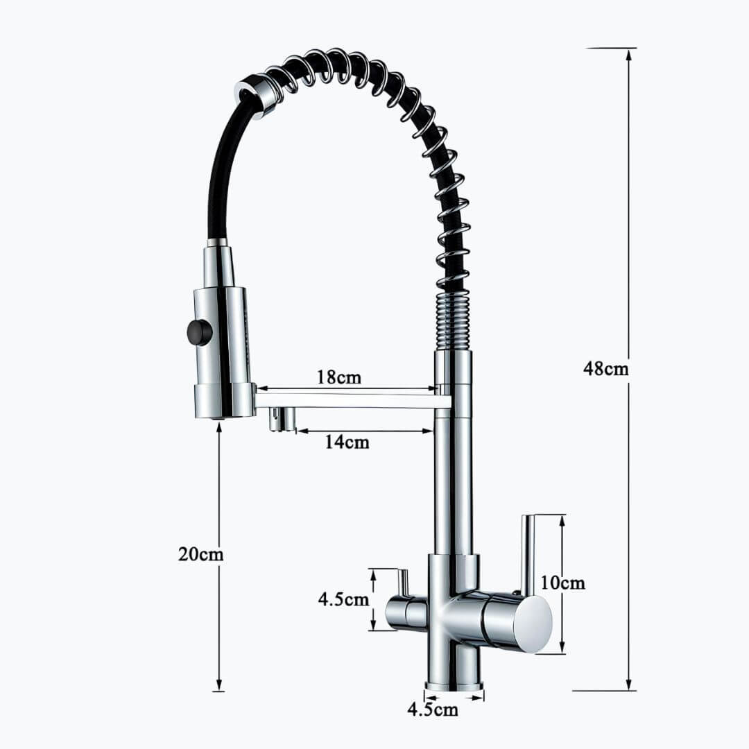 Küchenhahn, Auszugsbrause, Gefiltertes Wasser