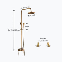 Duschmischer mit Ablage, Bronze