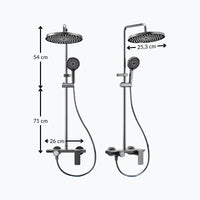 Gebürstete Aluminium-Duschsäule, 3-Wege-Multistrahl