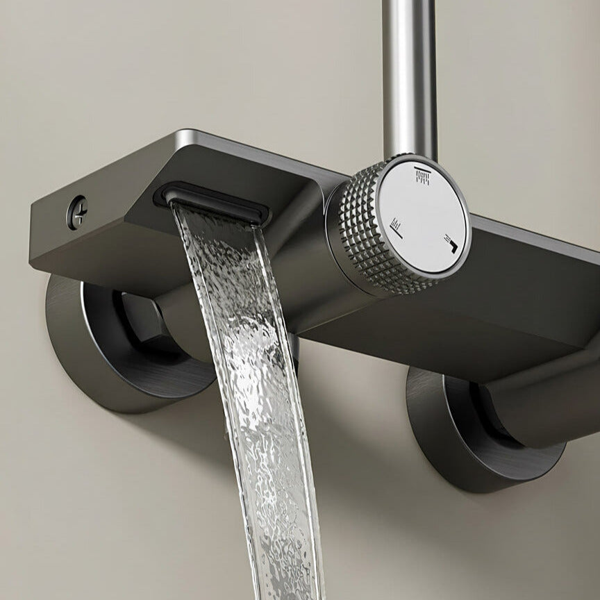 Gebürstete Aluminium-Duschsäule, 3-Wege-Multistrahl