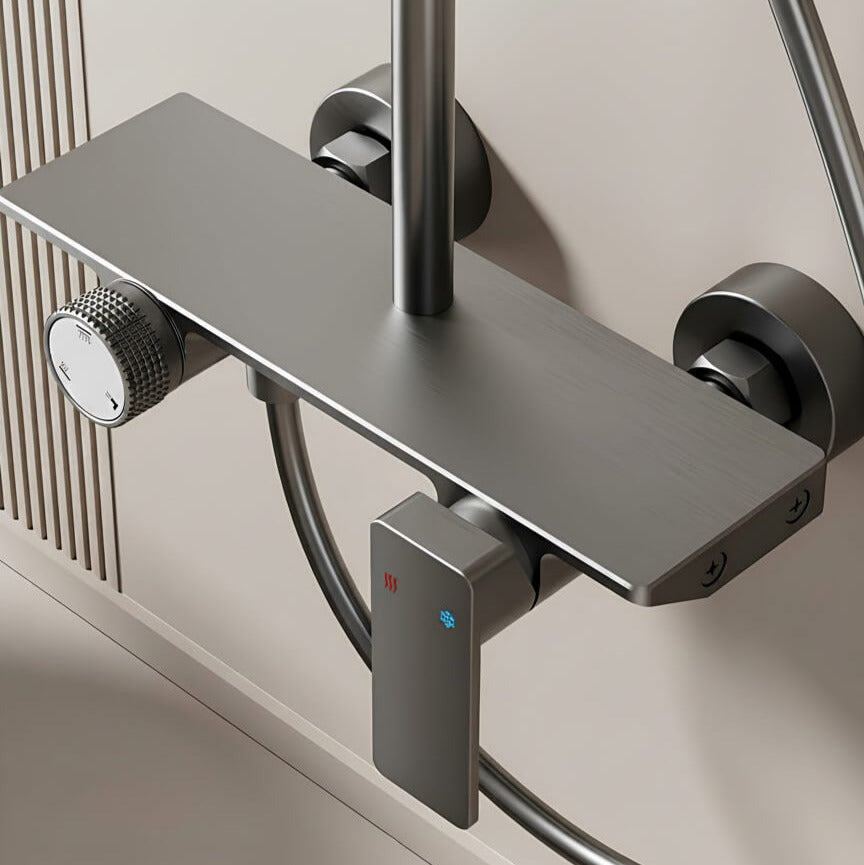 Gebürstete Aluminium-Duschsäule, 3-Wege-Multistrahl
