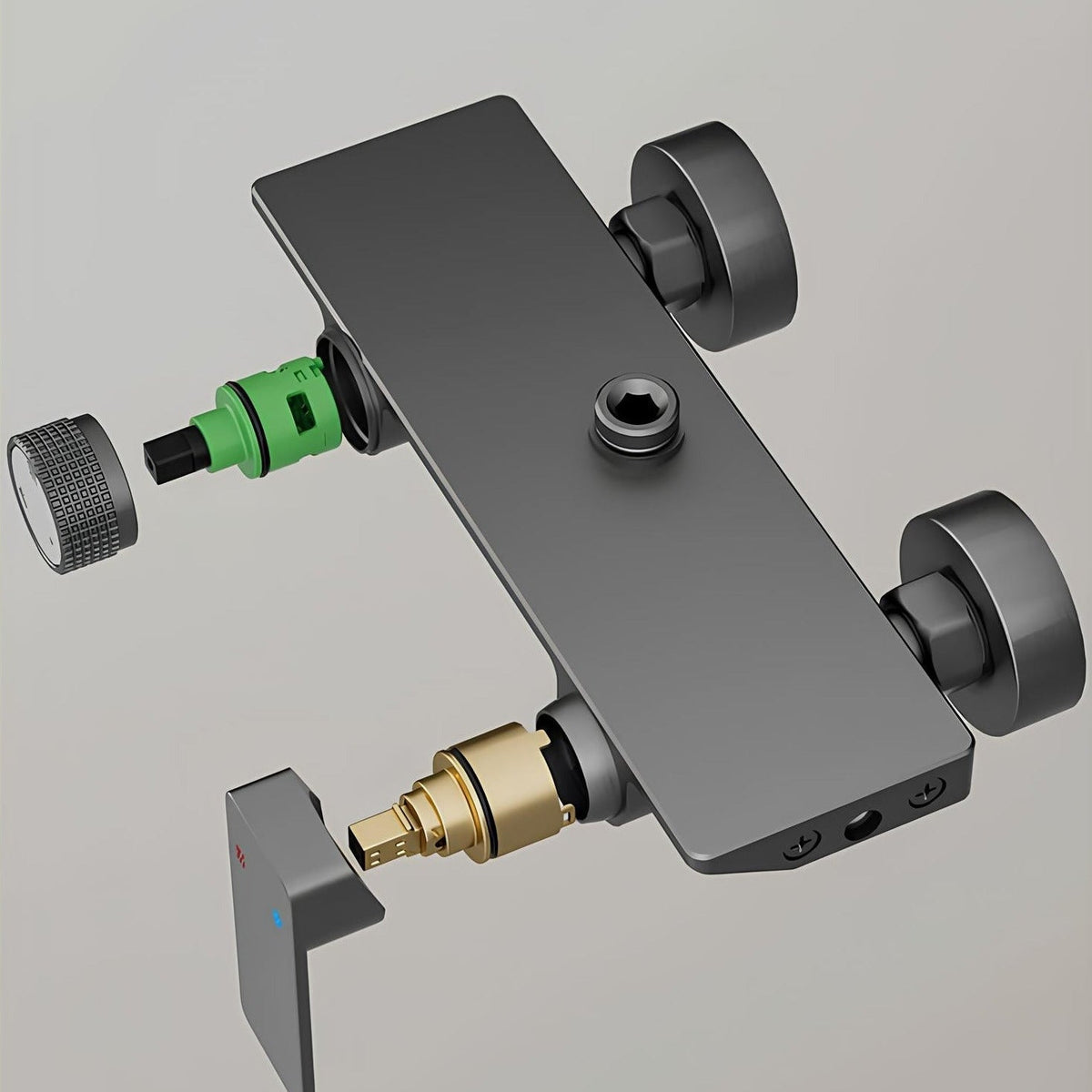 Gebürstete Aluminium-Duschsäule, 3-Wege-Multistrahl