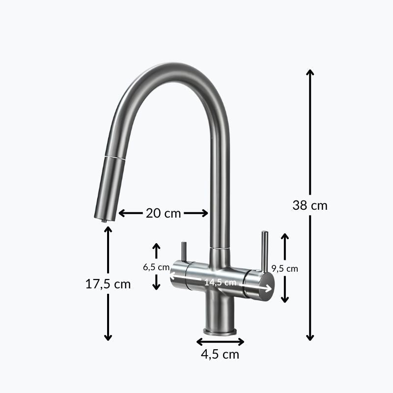 Einziehbarer Brausehahn, 360° Rotation