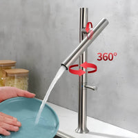 Edelstahl-304-Küchenhahn, 360° Rotation, Gebürstet