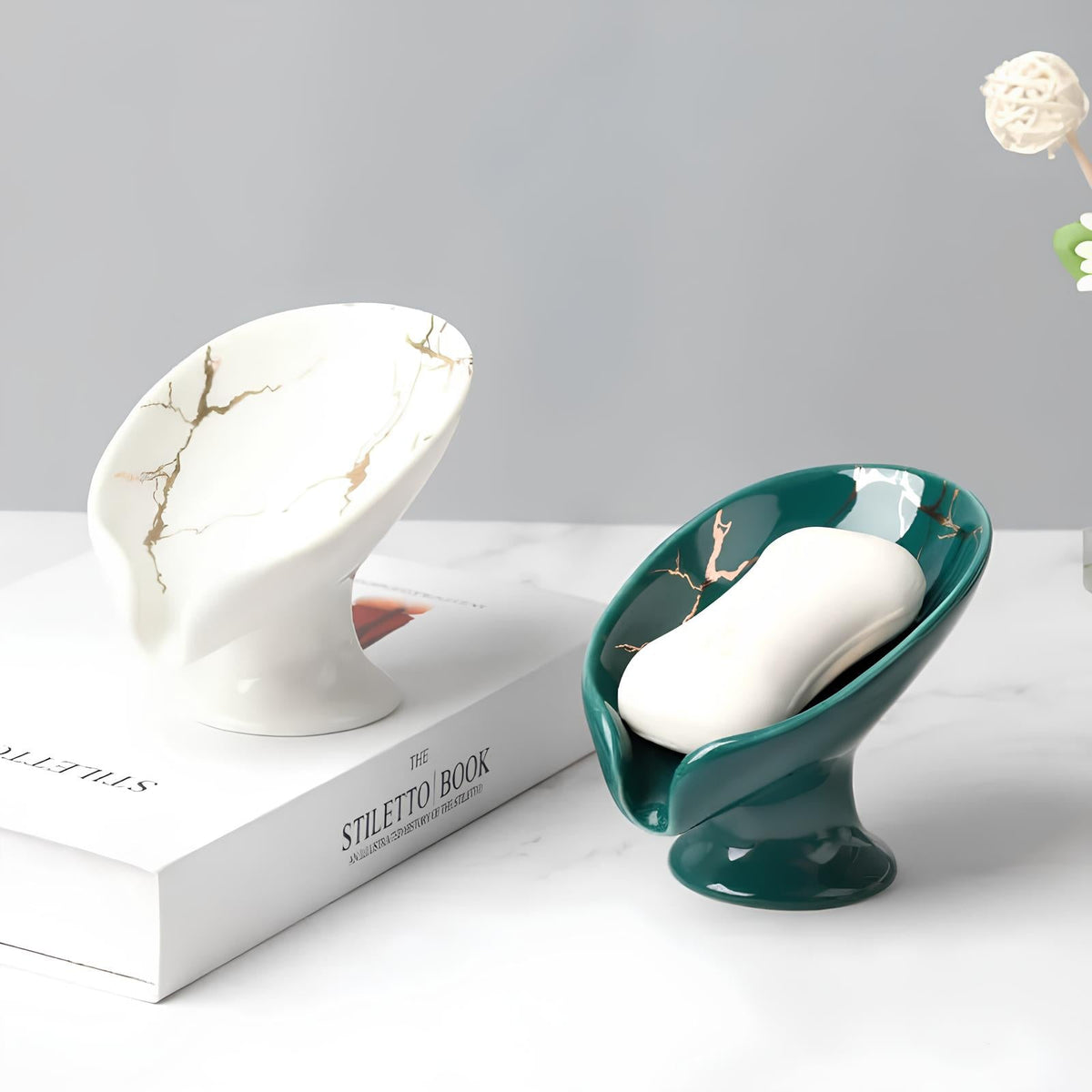 Keramik-Seifenschale, Blumendesign