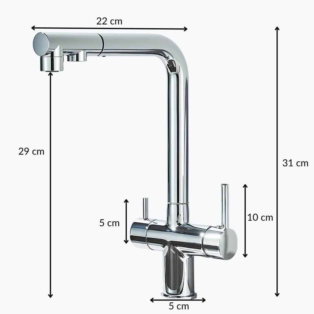 3-Wege-Küchenhahn, Filterwasser