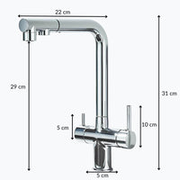 3-Wege-Küchenhahn, Filterwasser