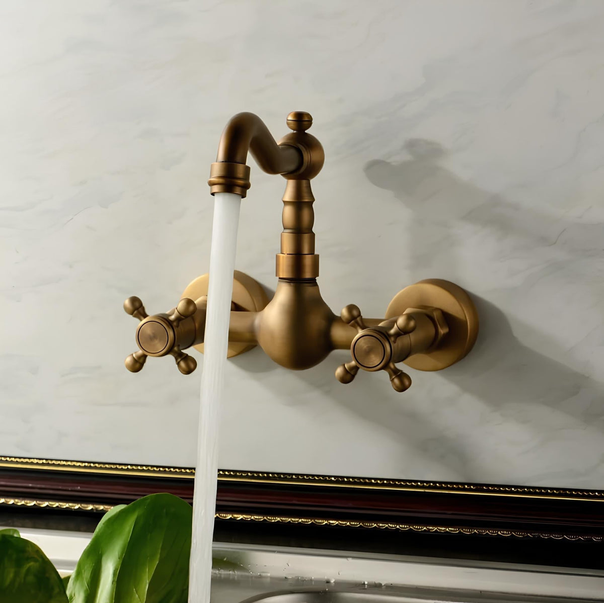 Retro Wand-Spülenhahn, Bronze