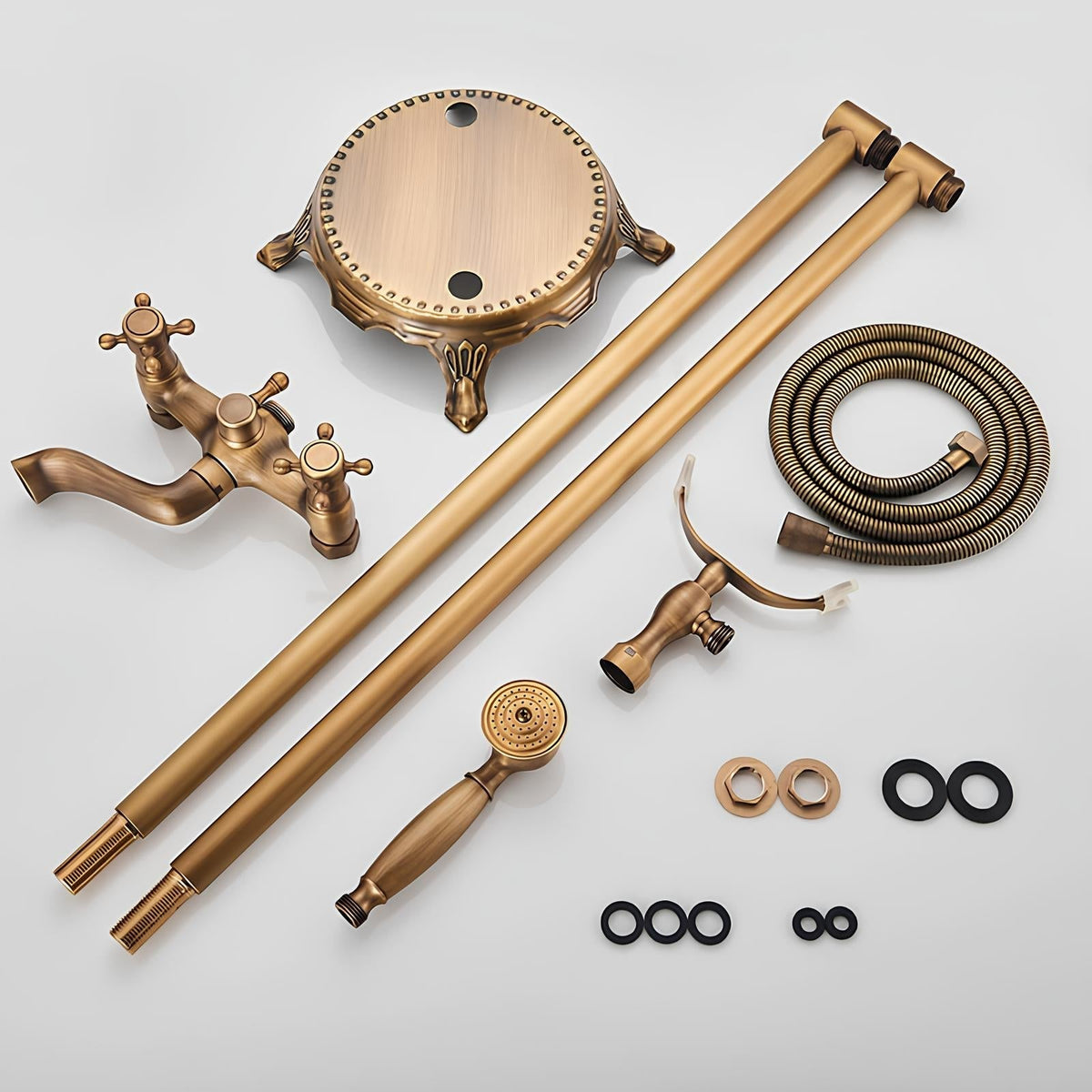 Freistehende Retro-Badewannenarmatur, Antikbronze