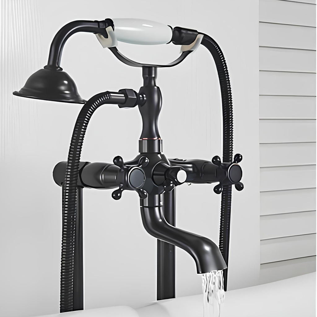 Freistehende Retro-Badewannenarmatur, Antikbronze