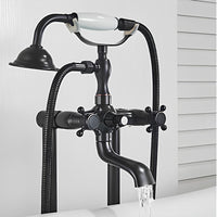 Freistehende Retro-Badewannenarmatur, Antikbronze