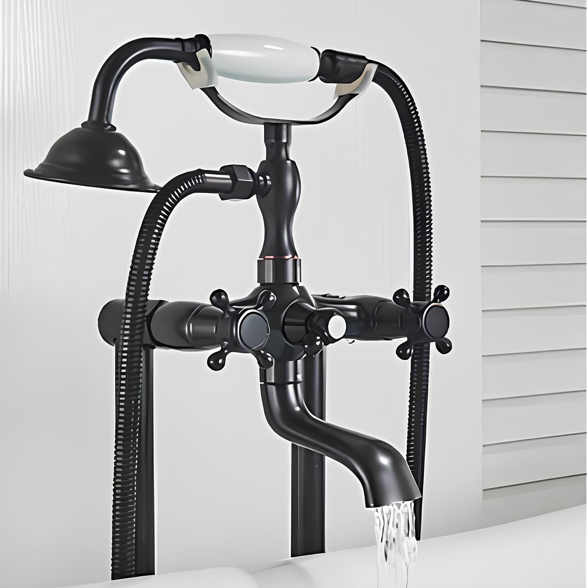 Freistehende Retro-Badewannenarmatur, Antikbronze