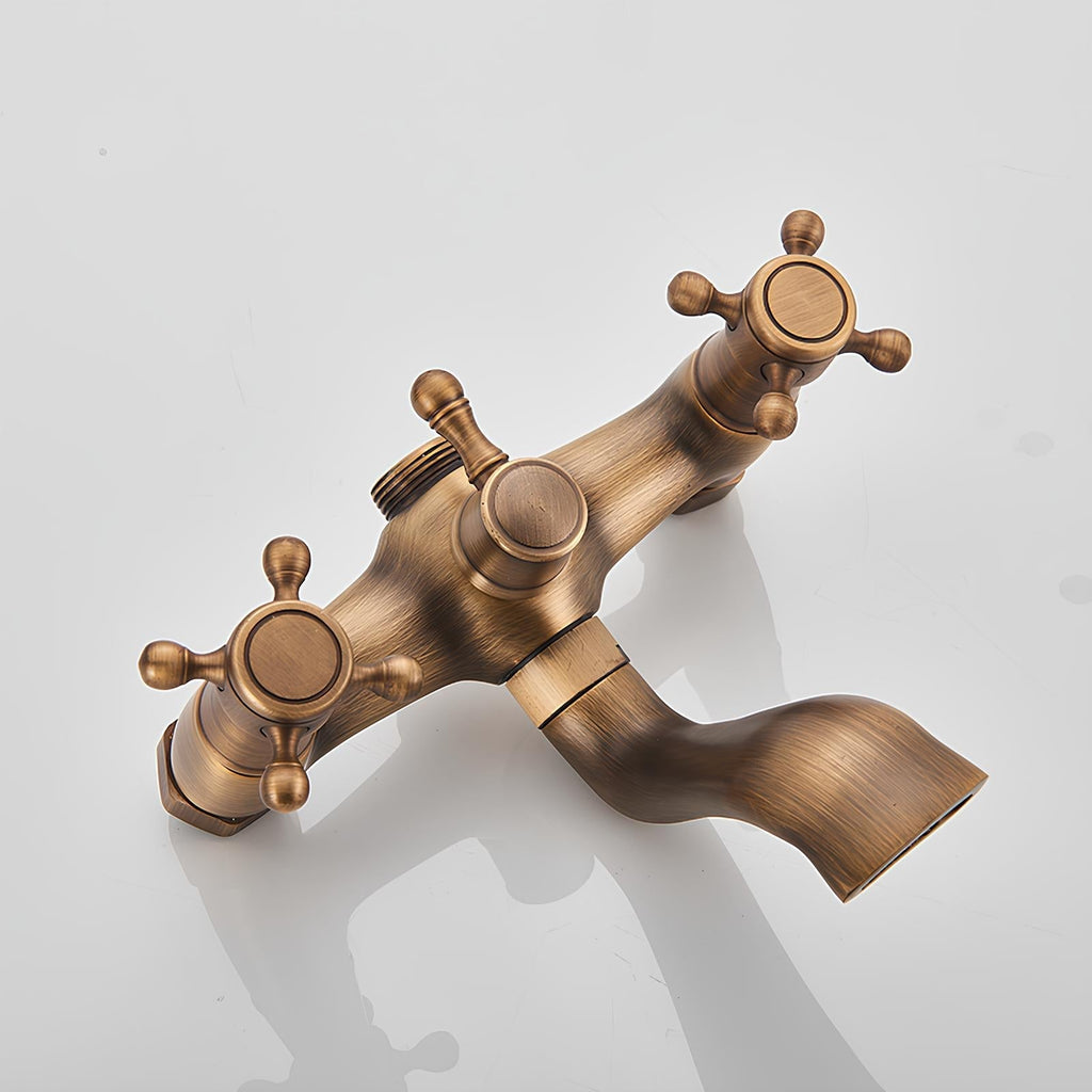 Freistehende Retro-Badewannenarmatur, Antikbronze