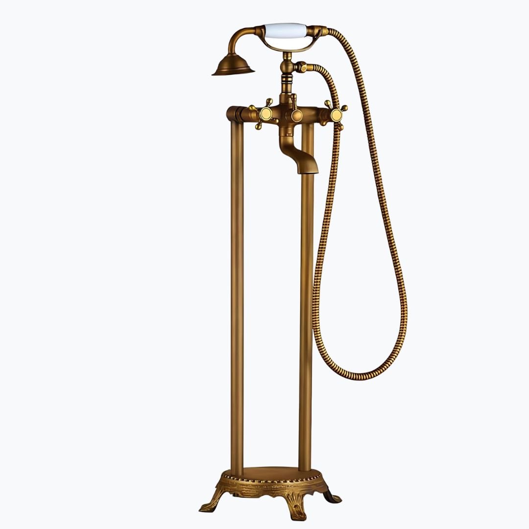 Freistehende Retro-Badewannenarmatur, Antikbronze