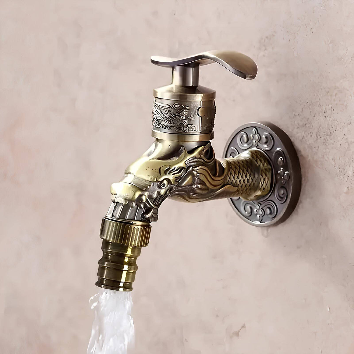 Gravierter Außenwasserhahn