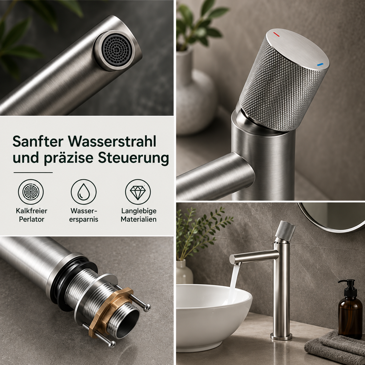 Einloch-Wasserhahn, Massivmessing